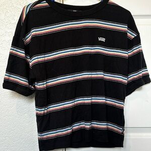 Vans Black Oversized Striped T-Shirt